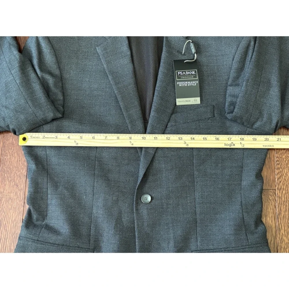 Jos A Bank Traveler Travel Tech Blazer 39R Tailored Fit Gray Wool Blend 39R NWT